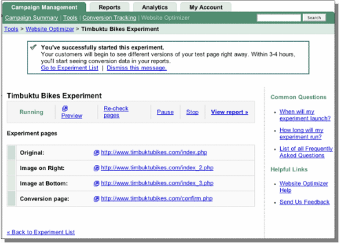 A/B Split Testing With Google Website Optimizer