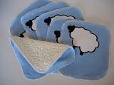 6 Flannel/Terry Sheep Wipes