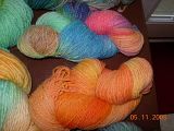 Hand spun, hand dyed Merino Yarn