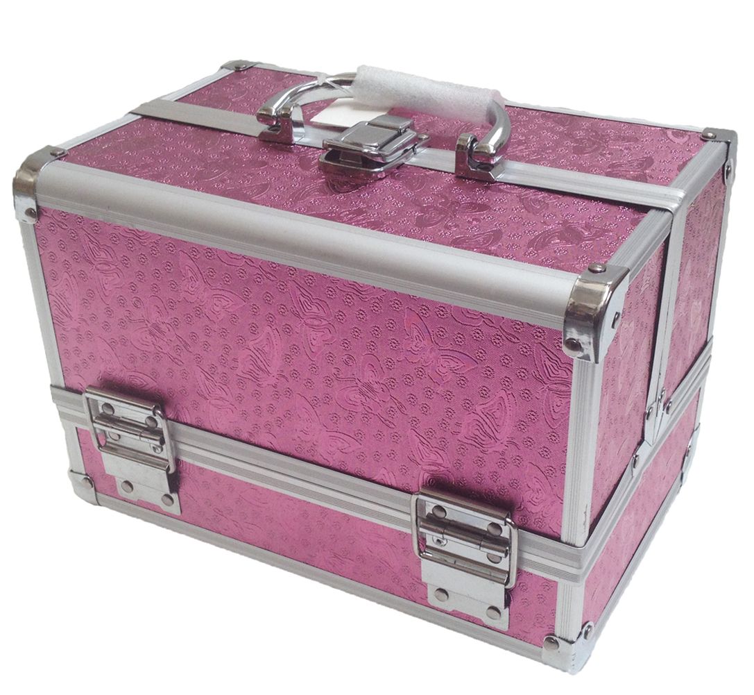 Professional Pink Rose Beauty Jewellery Storage Bag Cosmetic Box Make