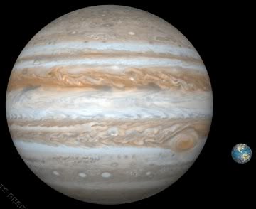 Jupiter-Earth comparison