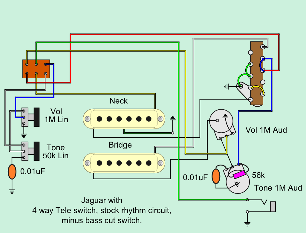 Wiring Jaguar with 4-way w/rhythm - OffsetGuitars.com
