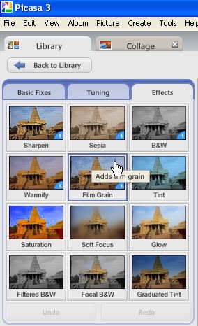 photo collage - apply effect and do basic image editing