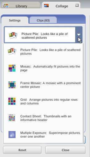 photo collage settings