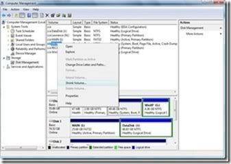 Partitioning a drive in windows vista