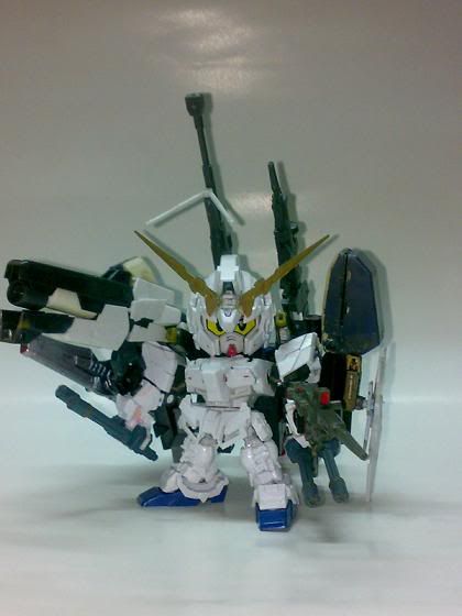 [ส่งงาน SD BB หัวโต] เผากันไฟแล่บ Unicorn Gundam HWS [Heavy Weapon System] โดย kira_freedom