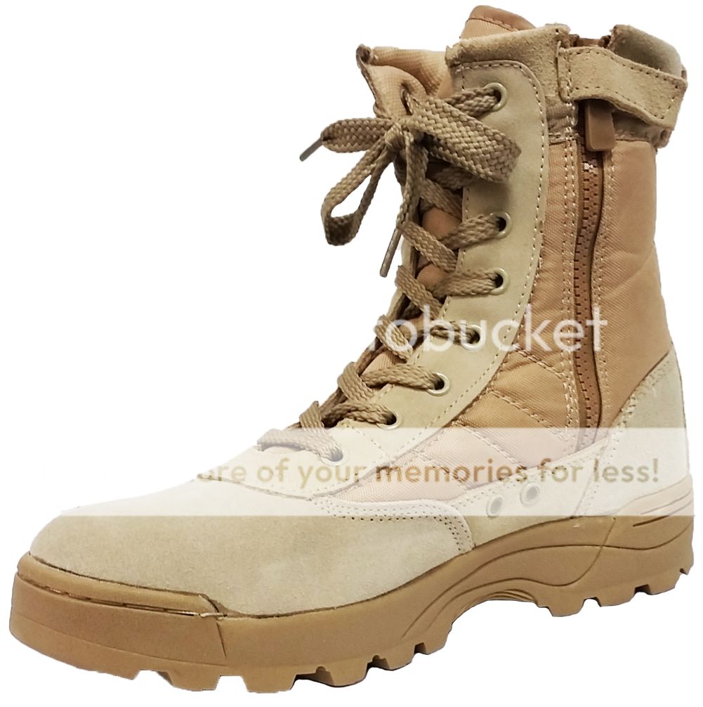 Mens Desert Tan Combat Military Army Shoes High Ankle Cadet Work ...