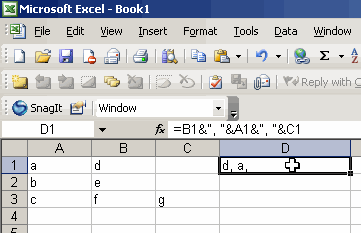merge or concatenate column values in excel in any order