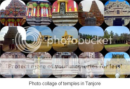 Photo collage of Tanjore temple