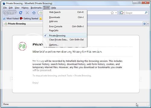 private browsing in firefox 3.1
