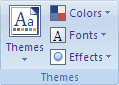 word or excel 2007 themes layout