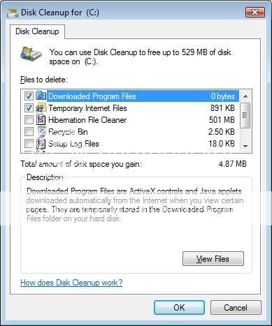 How to run-use windows vista disk cleanup tool